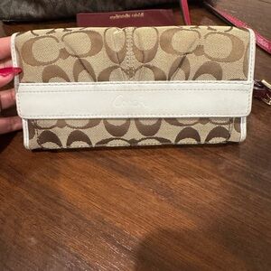 Coach Wallet Brown and White